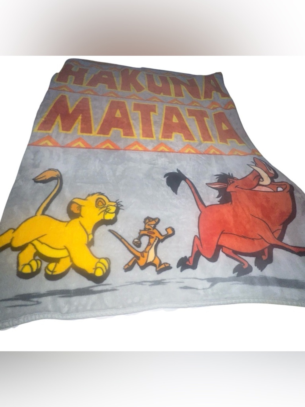 Northwest Lion King Plush Throw in Orange, Gray, Black